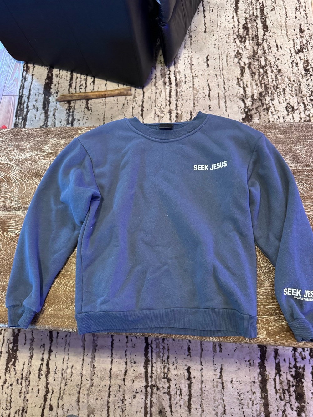 Seek Jesus Navy Crewneck Sweatshirt by